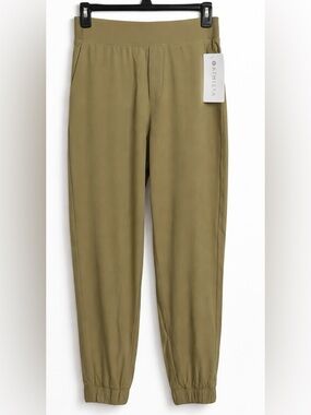 Athleta Khaki Brooklyn Joggers NWT Size 0  XS Athletic Lounge Travel Pants